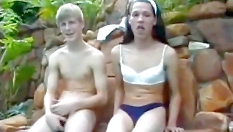 Petite brunette in lingerie and deep throat with a hole in ass