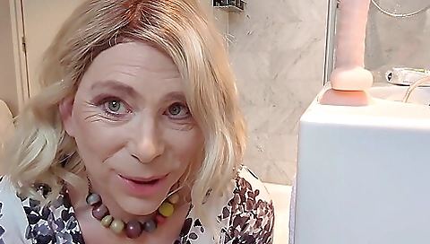 British anal video scene with a horny blonde with legs wide open