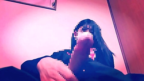 Asian babe with small tits masturbates in front of the camera