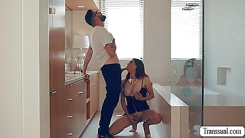 Big tits brunette stepmom fucked her stepson's cock