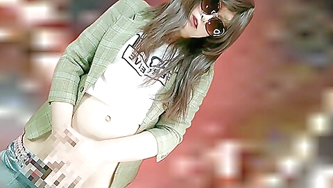 Japanese shemale shows her ass and gets fucked hard