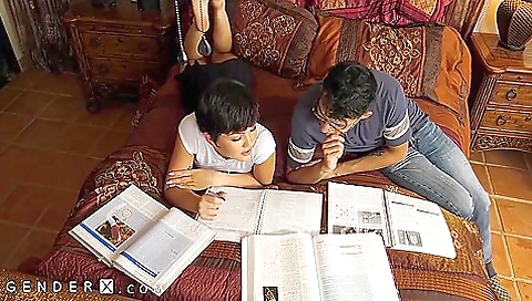 Asian babe rides her stepbrother in a big cock ride