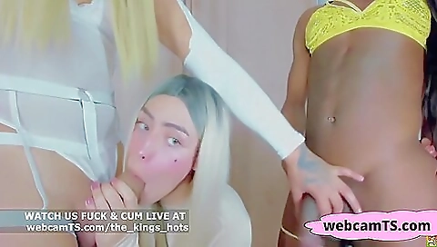 Two transphat sluts get fucked hard in the black room